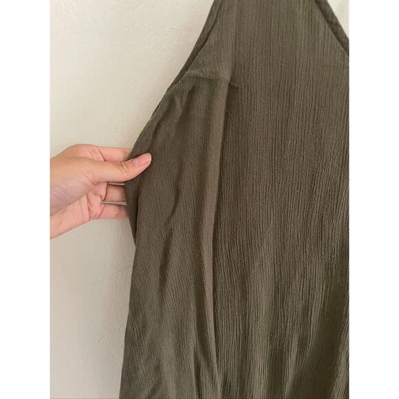 Roxy Dress Women’s Large Mini Beach Olive Green Sleeveless Relaxed Fit Surf - Picture 3 of 11